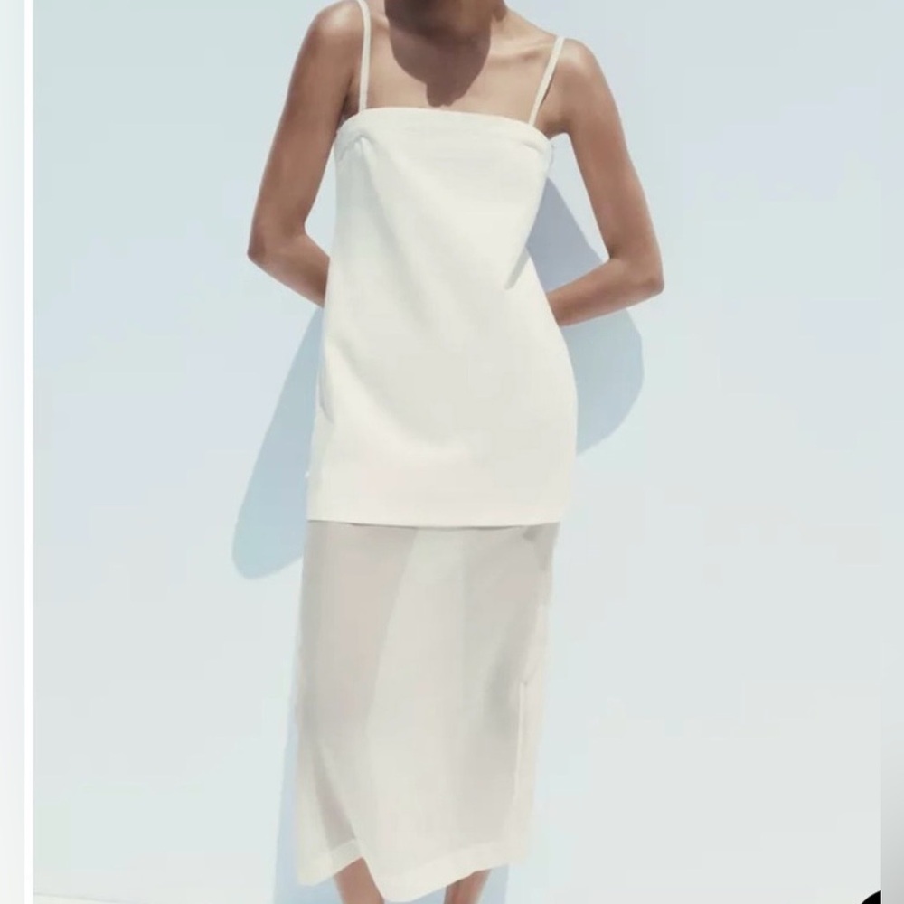 Zara organza combination dress. NWOT. Size small.